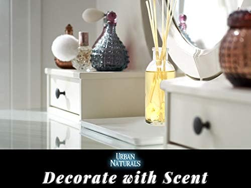 Urban Naturals Vanilla Orchid and Almond Scented Reed Diffuser Oil Set | Rich, Nutty Fragrance with Almond, White Orchid, Coconut Milk, Vanilla and Amber | Great Holiday Home Air Freshener