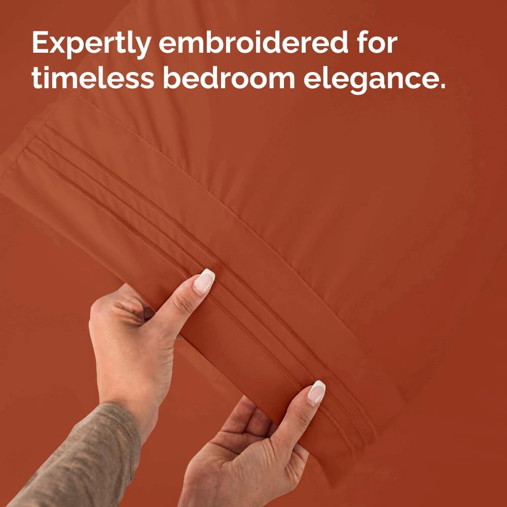 Standard Pillow Cases Set of 2 - Soft Hotel Quality Pillowcase Covers - Comfy & Wrinkle Free - Stain and Fade Resistant - Machine Washable Pillow Protectors - 2 Piece Set - Standard Size Terracotta