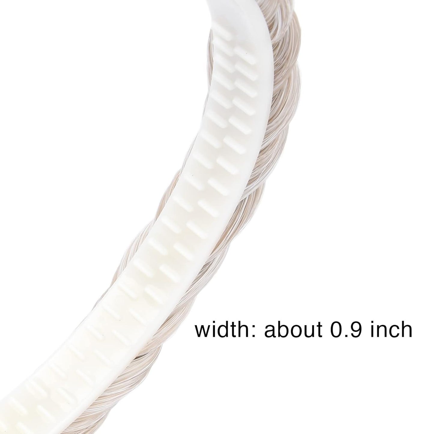 DIGUAN Width 0.9 inches Synthetic Hair Plaited Headband Braid With Teeth Hair Band Accessories for Women Girl (White Blonde)