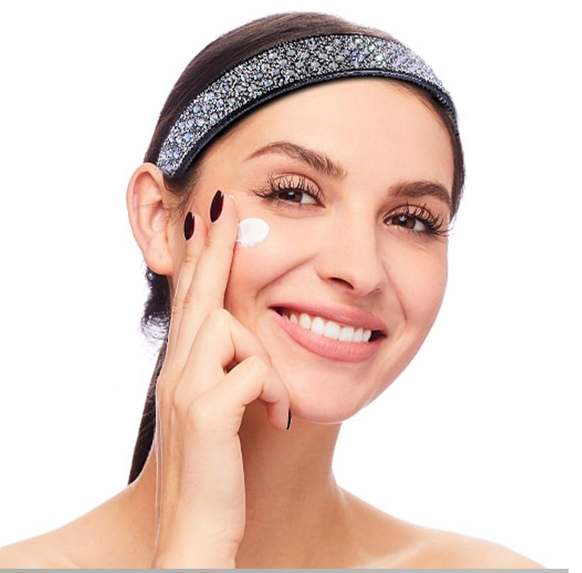 Rhinestone Headbands for Women Crystal Sparkly Headband Fashion Teeth Comb Hairbands Non Slip Hair Hoop Bling Hair Accessories for Girls Ladies with 4PCS