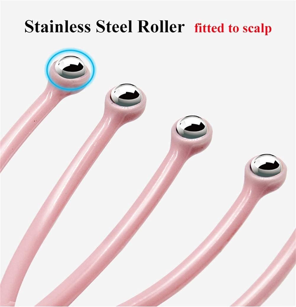 Angzhili Head Massager,Protable Hand Held SPA Scalp Massager for Stress Relax,Gentle Massage Comb Massager,Comfortable Handheld Claw Scalp Massager (Pink)