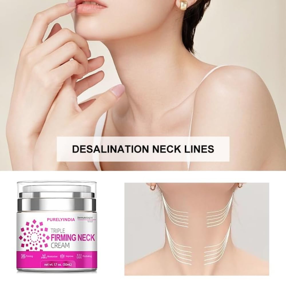 “Anti-Aging Neck Cream with Retinol, Collagen & Peptides - Triple Firming Moisturizer for Neck, Chin & Décolleté - neck tightening and lifting (1.7 oz)”