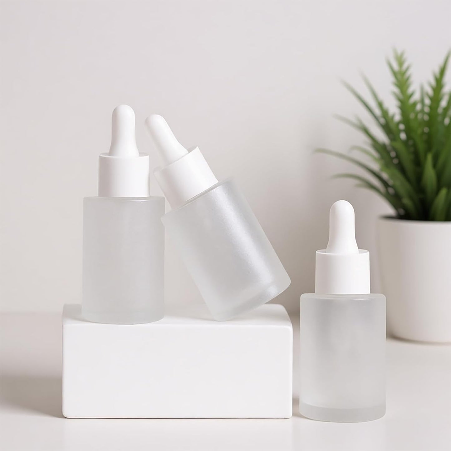 12 Pack 1 oz Frosted Glass Dropper Bottle Essential Oils Bottle with Glass Eye Droppers,for Serum Essence Oil,Perfumes,Liquids (Frosted, 1oz)