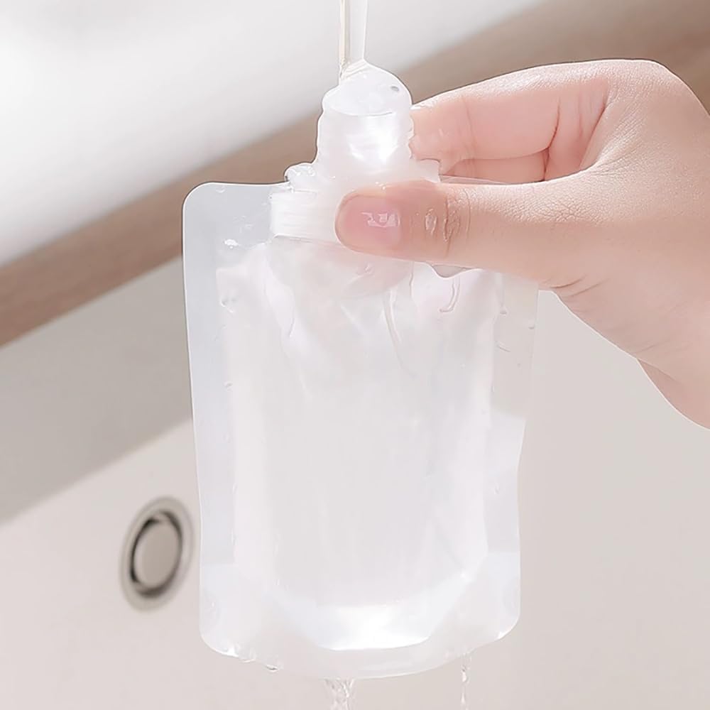 10pcs Travel Pouches for Toiletries, Leak Proof Travel Fluid Makeup Packing Bag, TSA Approved Squeeze Pouches Travel Liquid Container, Plastic Pouch for Lotion Shampoo Cream Hand Soap