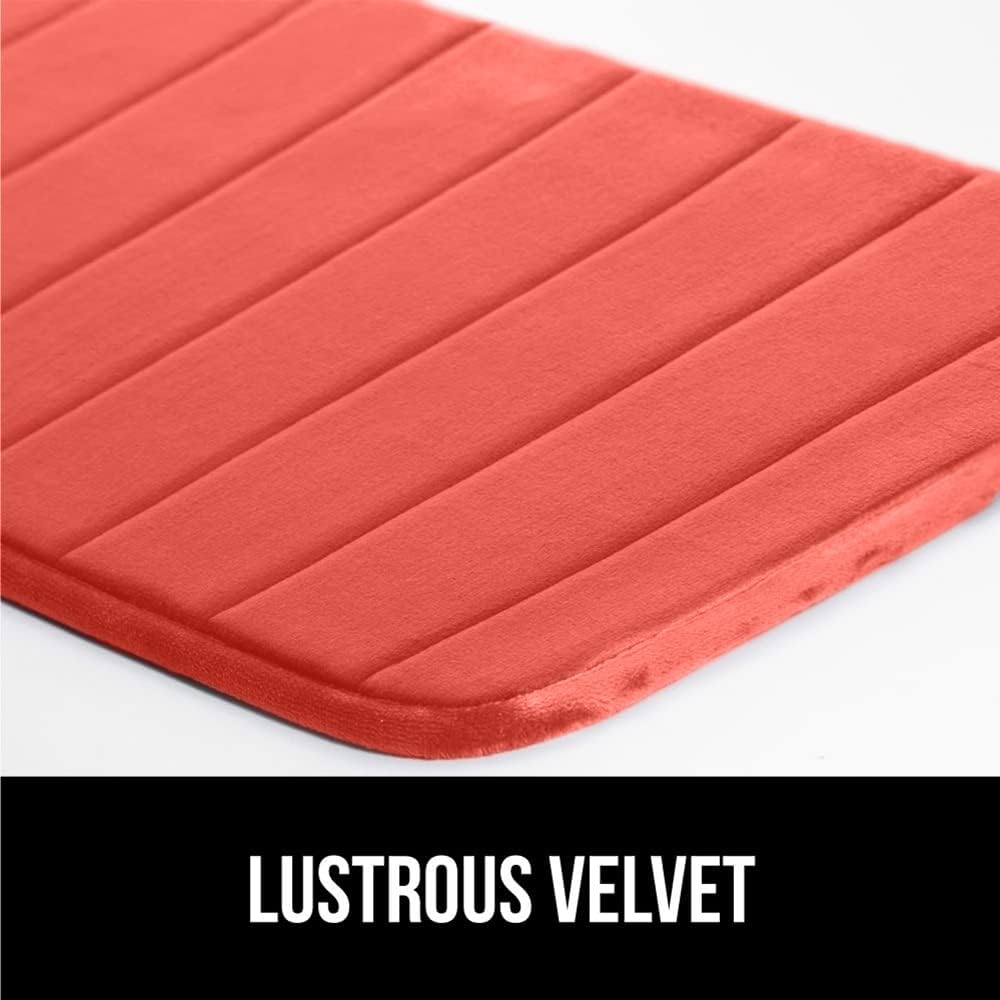 GORILLA GRIP Memory Foam Bath Mat, Soft Absorbent US Designed Bathroom Rug, Gripping Dots Machine Washable Bathmat, Cushioned Floor Mats, Shower Sink Rugs Room Décor Accessories, 30x20 Coral