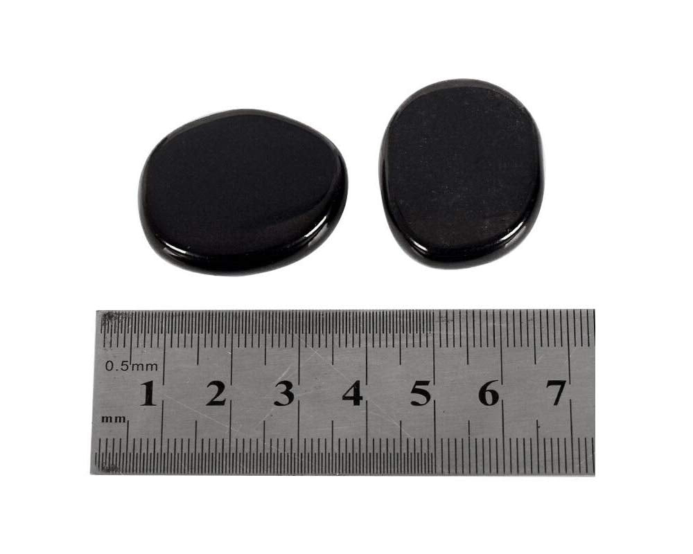 7 Pieces Natural Obsidian Massage Stones Set for Professional or Home Spa, Smooth and Natural Massage Stones (Black Obsidian)