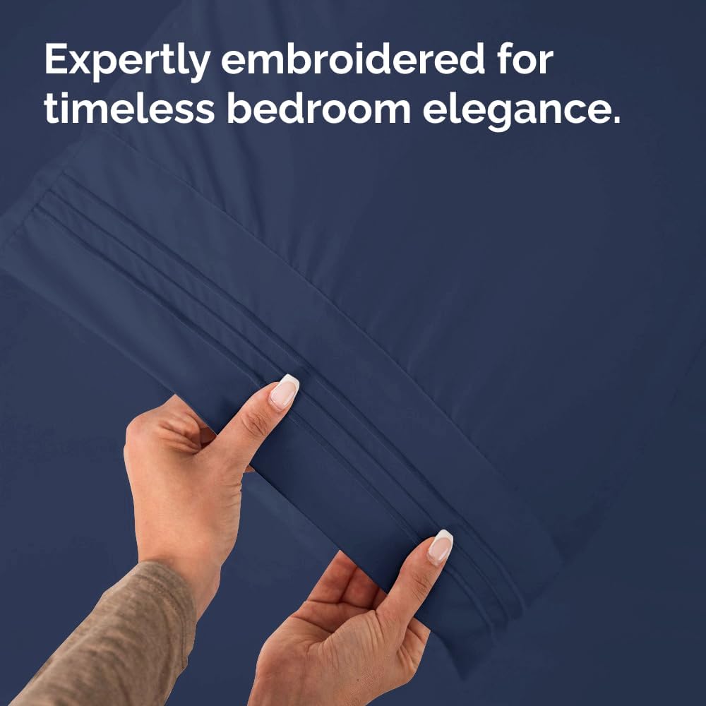 Queen Pillow Cases Set of 2 - Ultra Soft Hotel Quality Pillowcase Covers - Comfy, Cozy & Wrinkle Free - Shrinkage, Stain & Fade Resistant - Machine Washable Pillow Protectors - 2 Piece Set - Navy Blue