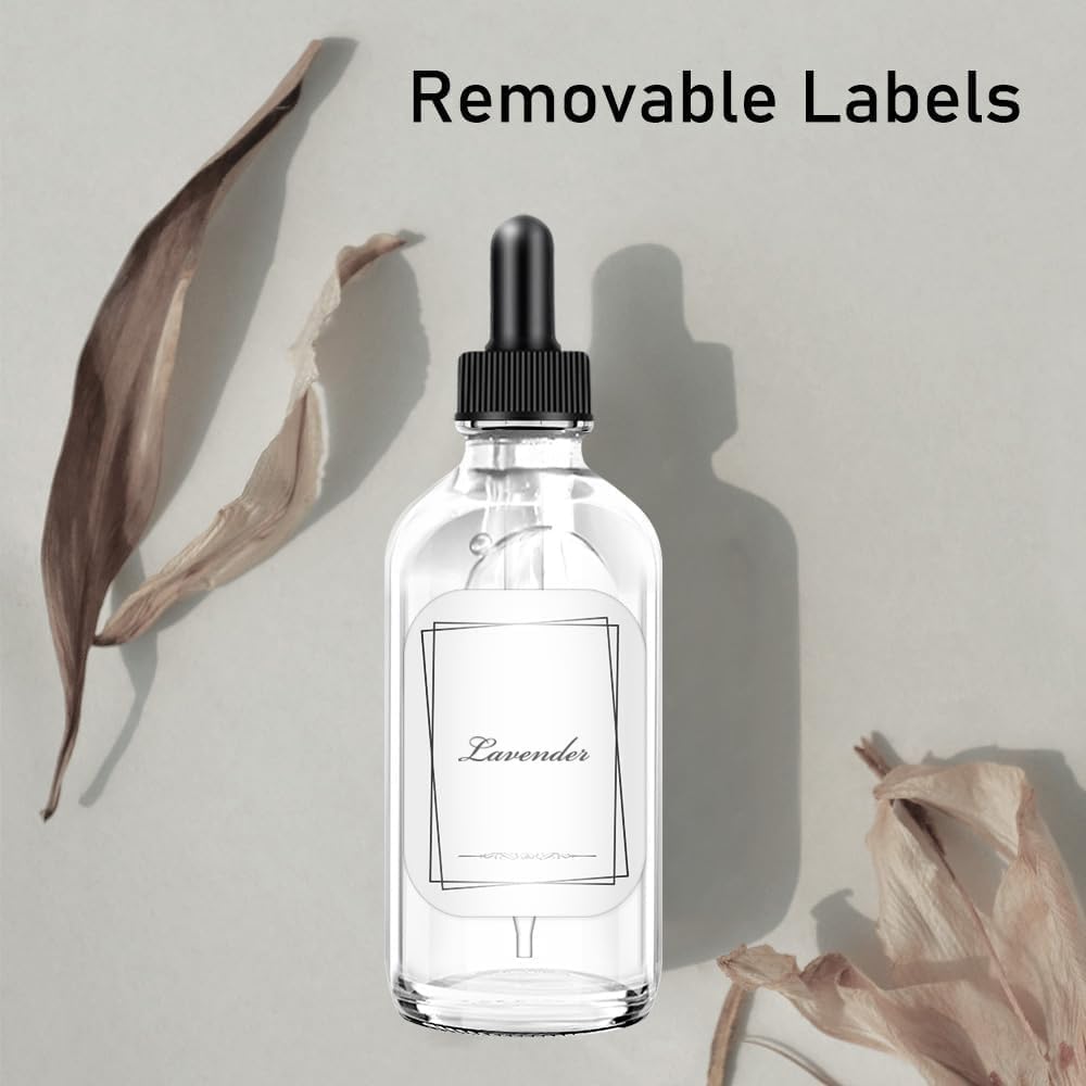 Bumobum 6 Pack, 4 oz Dropper Bottle with Measured, Clear Glass Eye Dropper Bottle for Essential Oils with Funnel, Labels & Pipette(Unbreakable Plastic Measured)