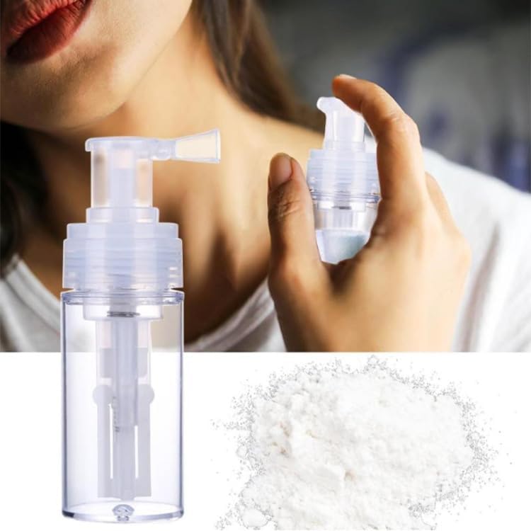 Transparent 110ml Powder Spray Bottle, Empty Powder Travel Cosmetics Blower, Refillable Hair Fiber Applicator for Hair Salon, Home, Beauty Multi-Purpose,Styling Products,Hair Sprays