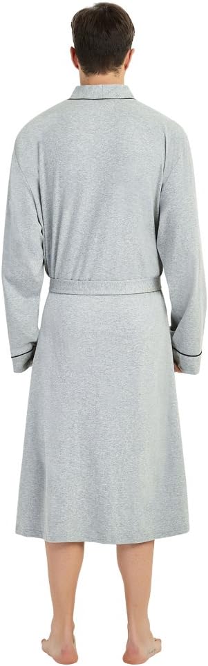 U2SKIIN Mens 100% Cotton Robe Lightweight Knit Bathrobe