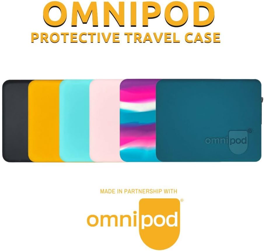 Omnipod Protective Travel Case | Silicone Storage fits an Insulin Vial and One Pod| Diabetic Care Products | Diabetes Supplies Organizer (Teal Blue)