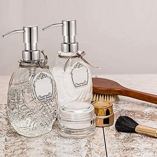 Soap and Lotion Dispenser Pumps, Stainless Steel Replacement Lotion Pump Parts, Brushed Nickel Metal Soap Dispensers(2 Pack