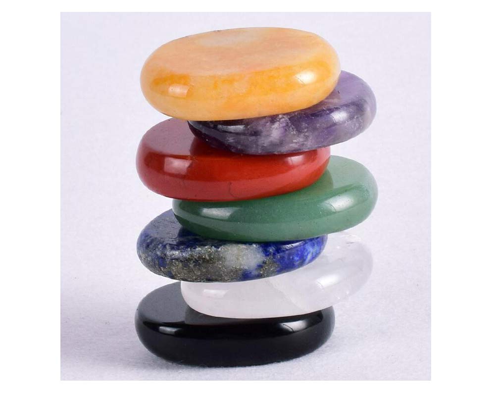 7 Pieces Natural Massage Stones Set for Professional or Home Spa, Smooth and Natural Massage Stones (Mixed Set)