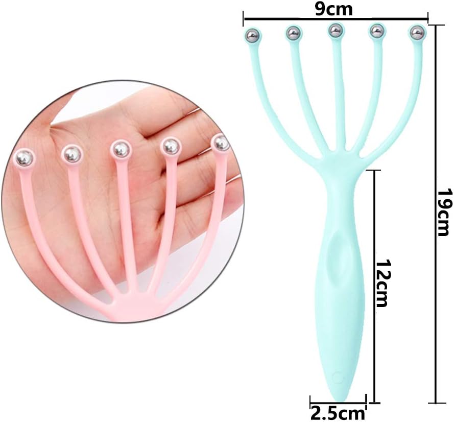 Ryoma Scalp Massager, Protable Hand Held SPA Head Massager for Deep Relaxation & Stress Reduction in The Office Home SPA Father's Day and Mother's Day Gifts Pink+Blue(2-Pack)