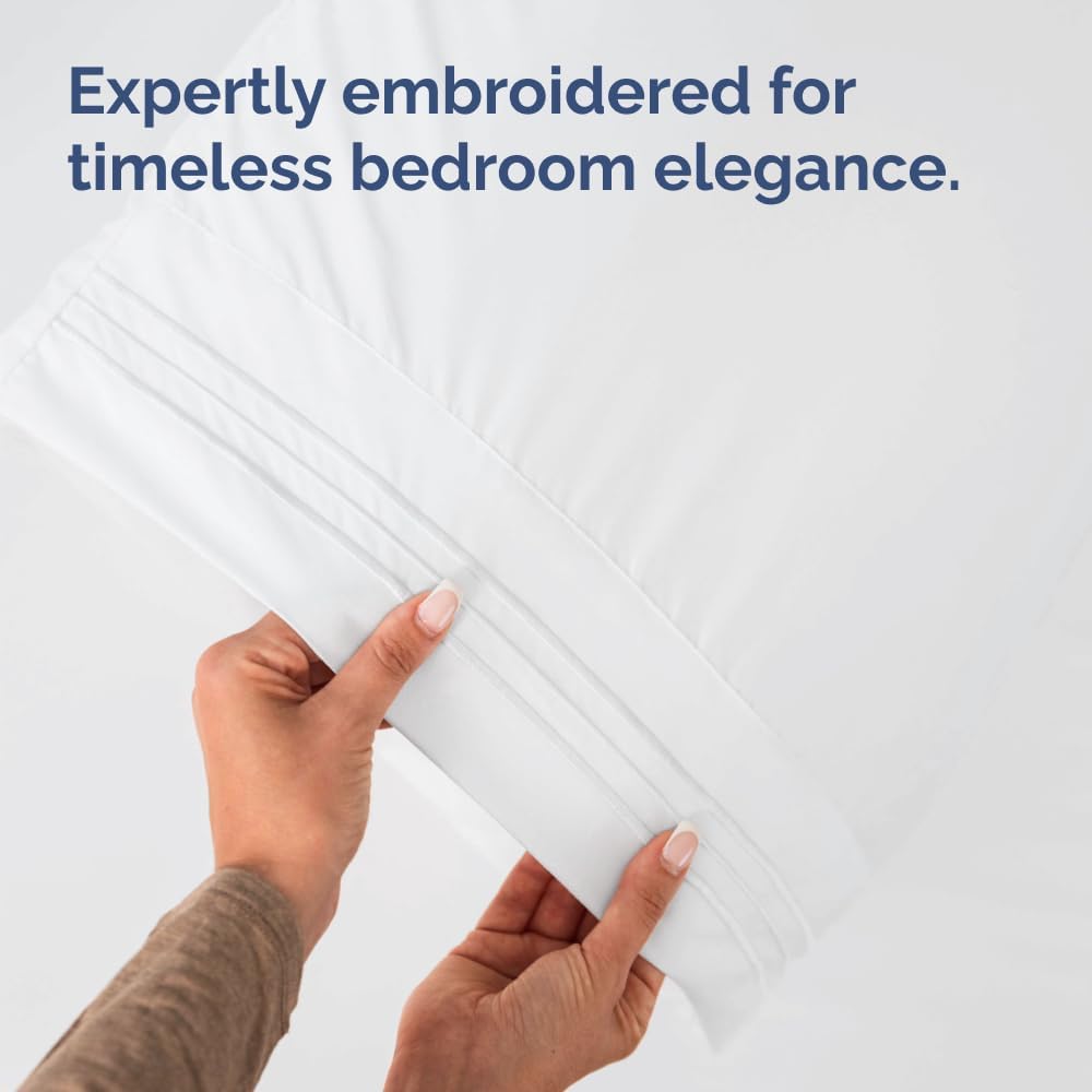 King Pillow Cases Set of 2 - Ultra Soft Hotel Quality Pillowcase Covers - Comfy, Cozy & Wrinkle Free - Shrinkage, Stain and Fade Resistant - Machine Washable Pillow Protectors - 2 Piece Set - White