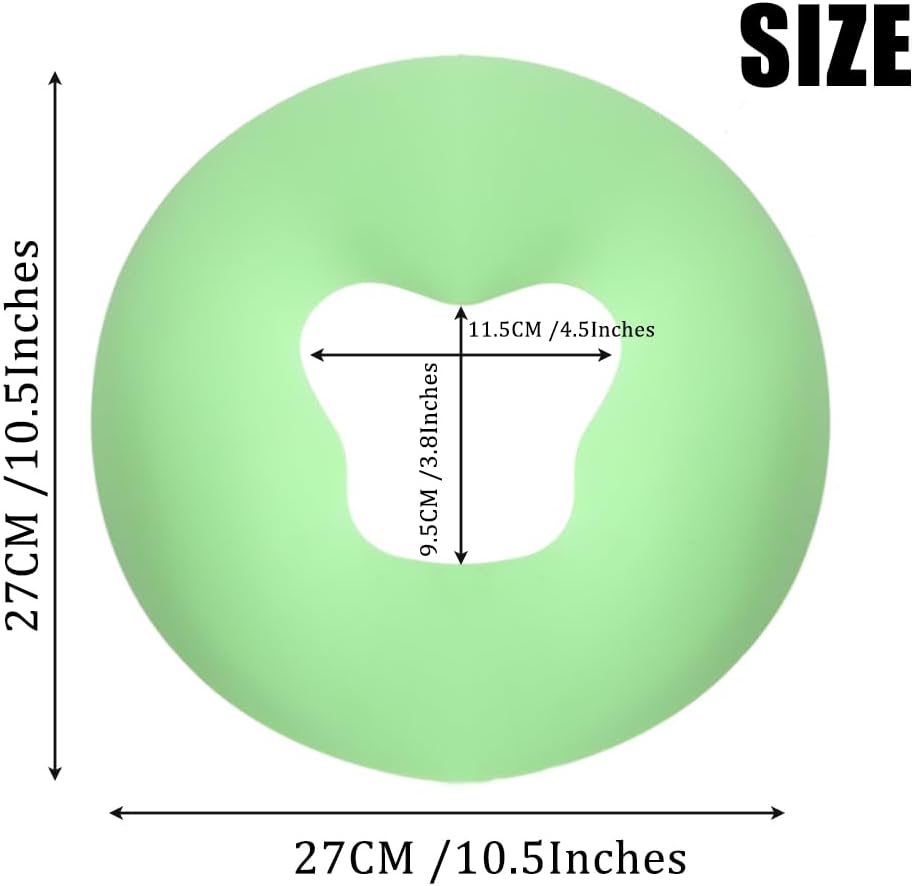 Silicone Face Massage Pillow,SPA Beauty Face Relax Headrest,Salon Skin Care Soft Overlay Travel Head Support,Green