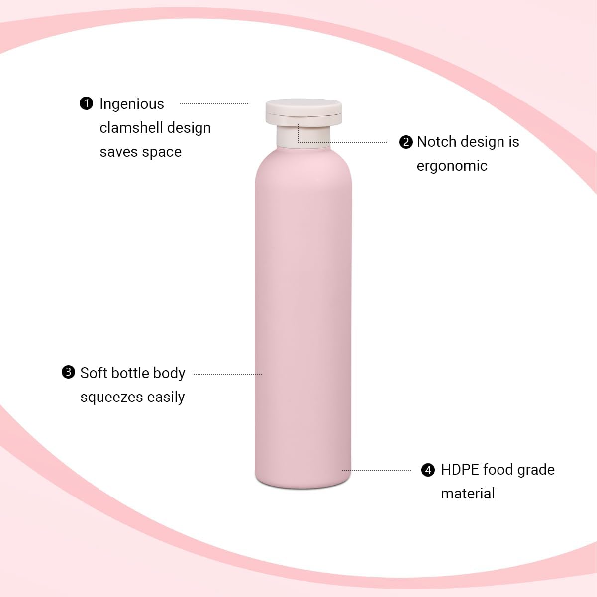 Travel Shampoo Bottle, Empty Plastic Squeeze Bottles 8.8oz with Flip Cap, Lotion Container for Toiletries Travel Size Shampoo and Conditioner