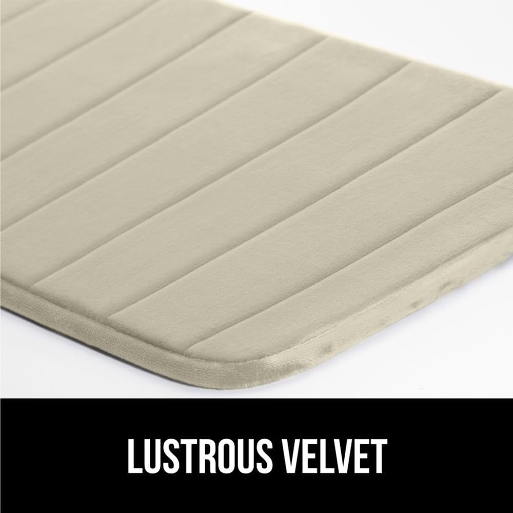 GORILLA GRIP Memory Foam Bath Mat, Soft Absorbent US Designed Bathroom Rug, Gripping Dots Machine Washable Bathmat, Cushioned Floor Mats, Shower Sink Rugs Room Décor Accessories, 30x20 Champagne