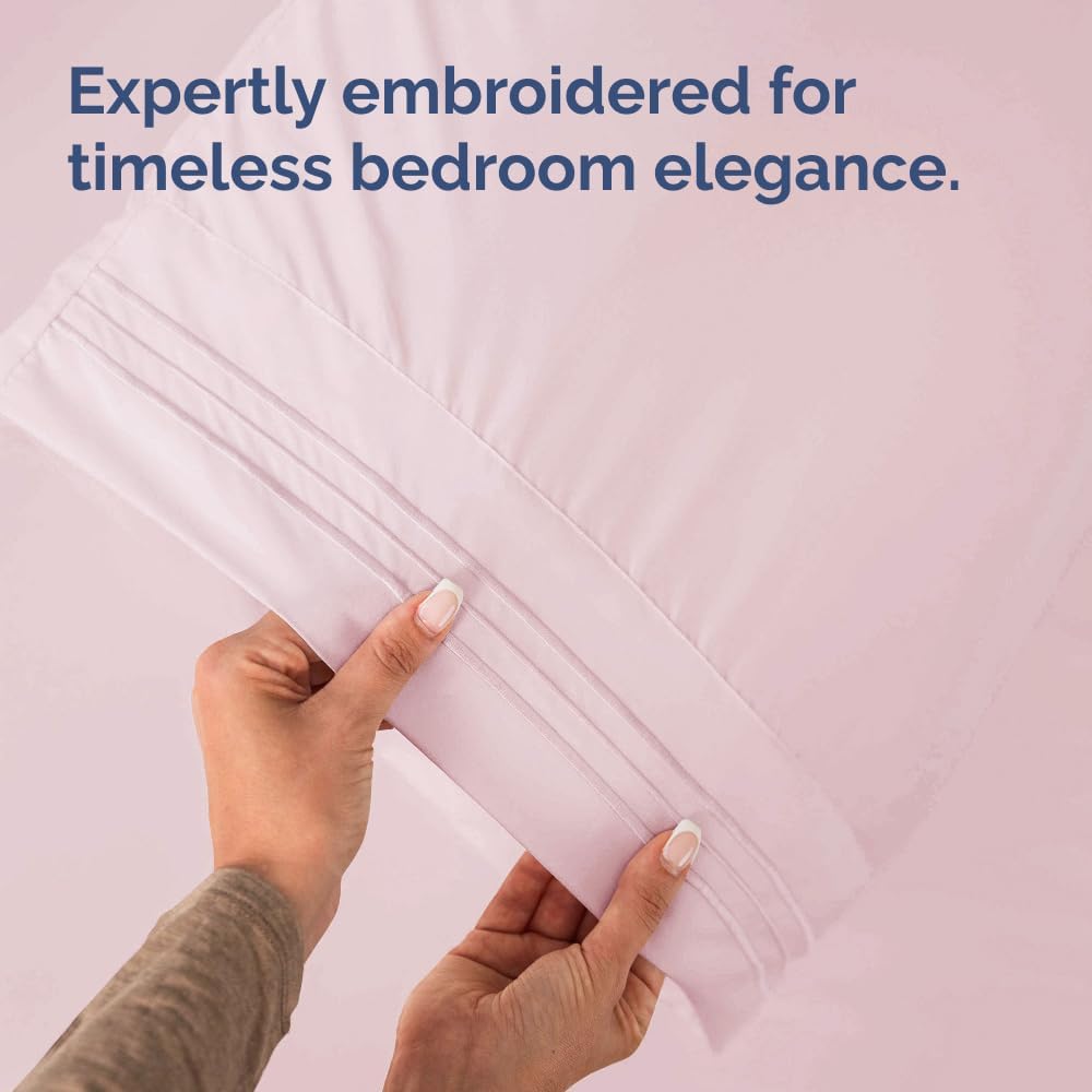 Queen Pillow Cases Set of 2 - Ultra Soft Hotel Quality Pillowcase Covers - Comfy, Cozy & Wrinkle Free - Shrinkage and Fade Resistant - Machine Washable Pillow Protectors - 2 Piece Set - Lavender Pink