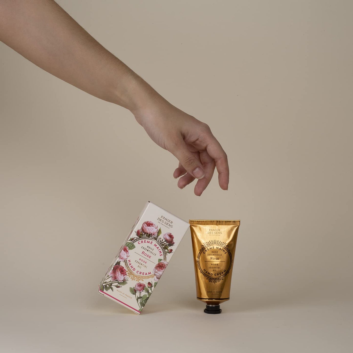 Panier des Sens - Hand Cream for Dry Hands 2.5 fl oz - Long-lasting Hydration and Delicate Rose Scent - Softens and Protects Dry Skin - 20% Shea Butter & Olive Oil - Moisturizing Hands After Washing