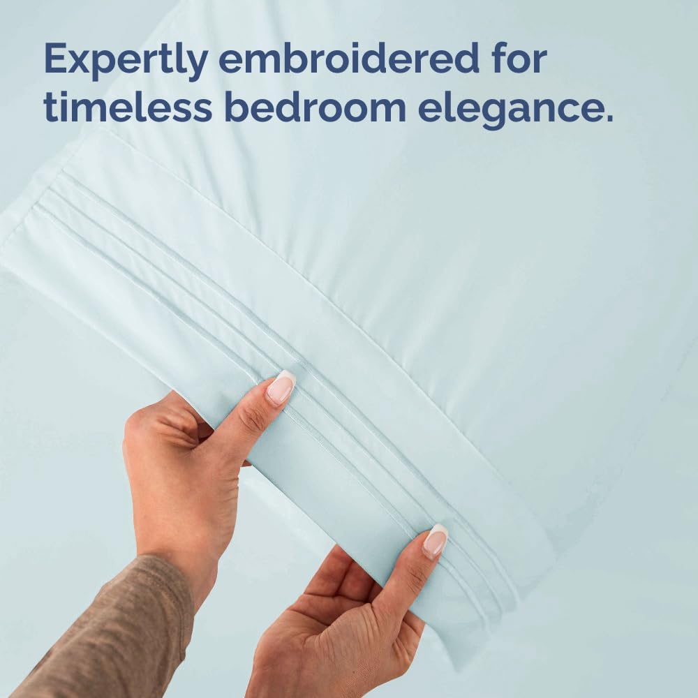 Long Pillowcases - Body Pillow Cover - Long Pillow Insert for Sleeping, Side Sleepers - Soft & Breathable Body Pillow Case with Envelope Enclosure - Comfy and Machine Washable - 20" x 54" (Ice Blue)