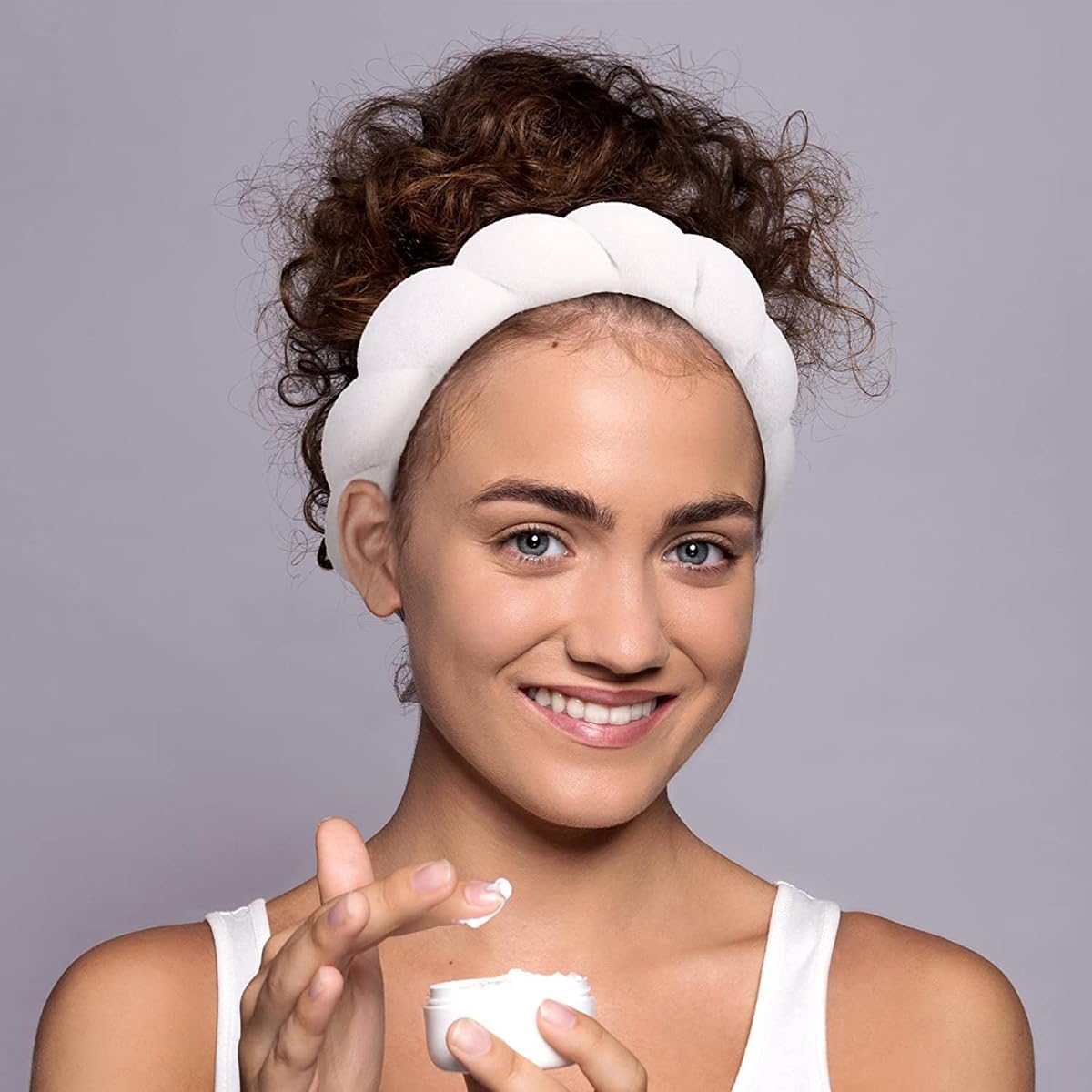 Spa Headbands for Face Washing & Makeup Removal - Bubble Skincare Terry Cloth Puffy Headbands for Mask Treatment