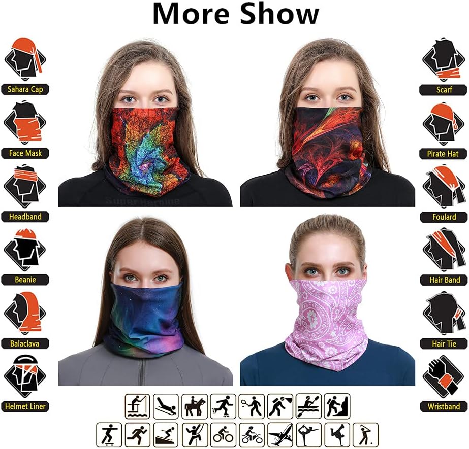 Headband Neck Gaiter Head Wrap Headwear Face Mask Magic Scarf Bandana for Men and Women