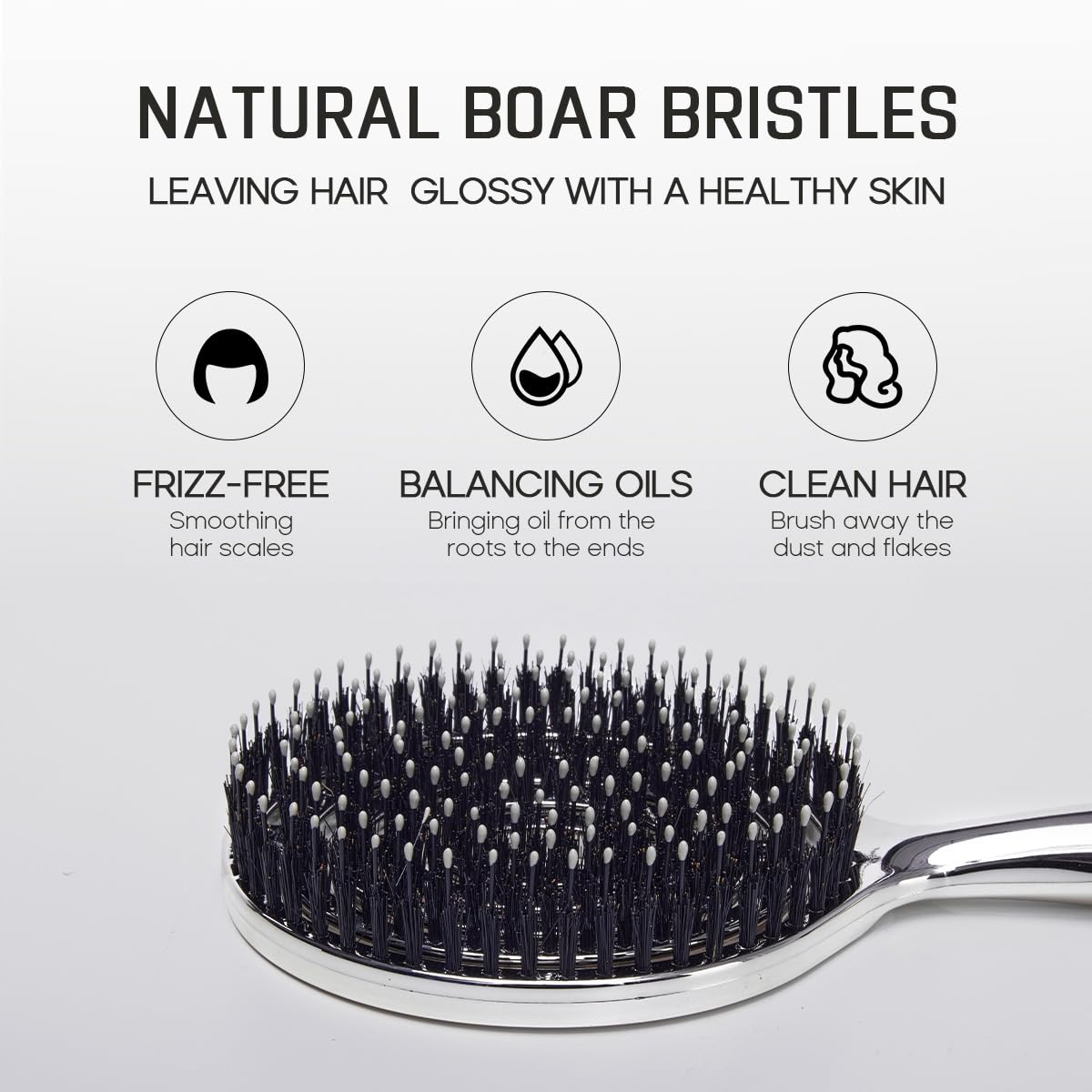 HALOVIDA Hair Brush for Women with Double layer Boar Bristle & Nylon Detangler with Elastic Air Cushion Anti Static Scalp Massage Brush for Smooth Frizz Free Hair (1 Pack)