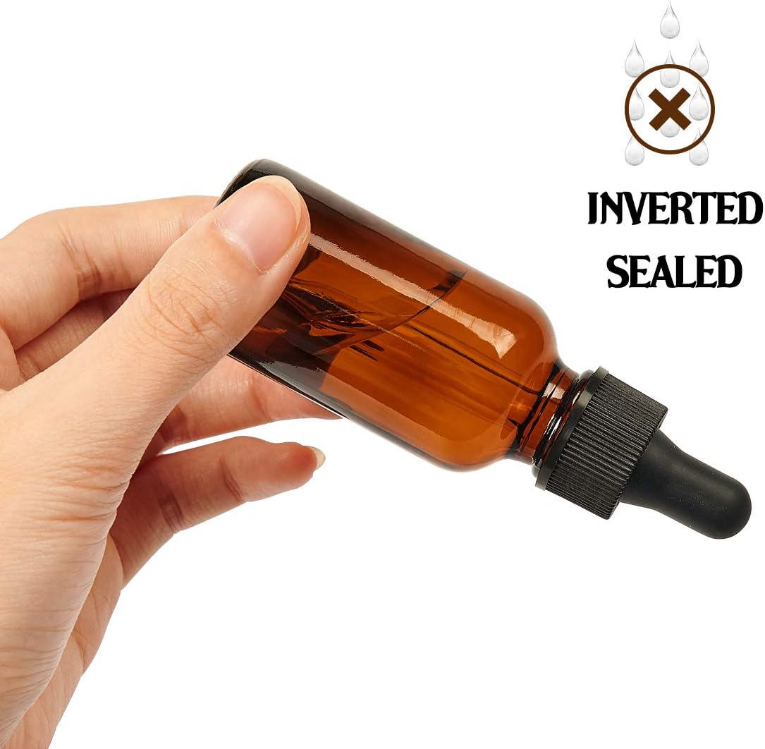 Eternal Moment 1 oz Eye Dropper Bottle(48 Pack), 30ml Amber Glass Bottles with Glass Eye Dropper for Essential Oils, Chemistry Lab Chemicals, Colognes & Perfumes