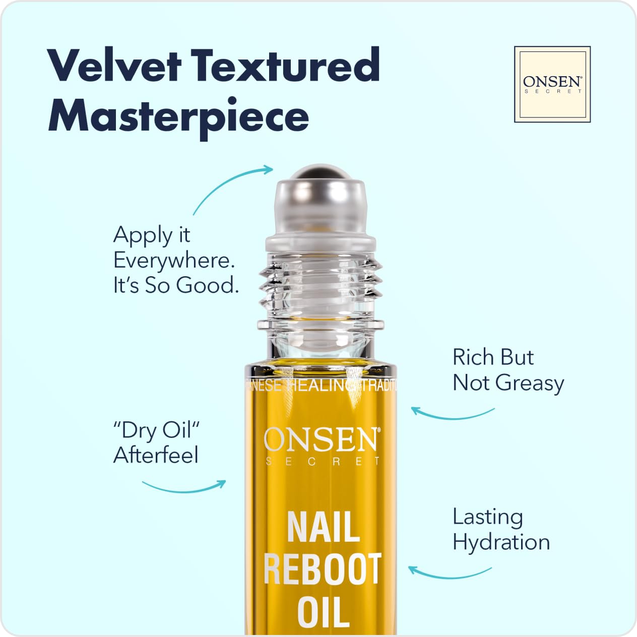 Onsen Secret Nail & Cuticle Repair Oil (2x10ml) - Dry Oil Formula - Japanese Tsubaki, Tea Tree & Jojoba - Strengthens Nails, Repairs Cuticles, Hydrates Skin & Hair - Natural & Vegan