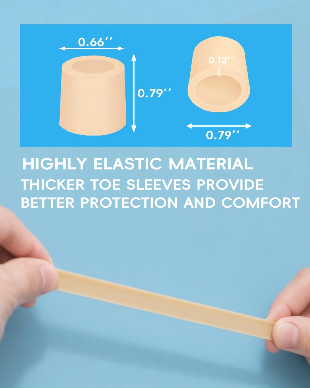 Silicone Toe Sleeves, 24 Count Pinky Toe Protector for Pain Relief, Gel Toe Covers for Blisters, Corn, Bunion, Hammer Toes, Overlapping Toes, Toenails Loss (Beige)