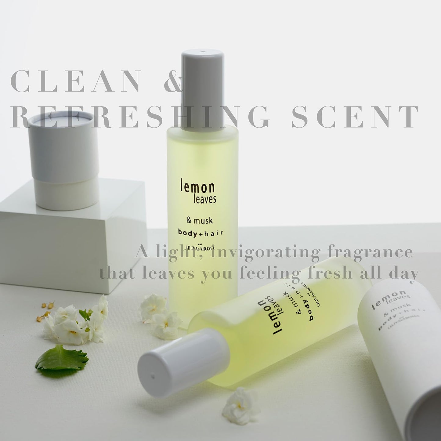 Liliya's Aroma Lemon Leaves After-Shower Body Spray | Clean Scented Hair Mist | Vegan Lemon Fresh Fragrance | Cruelty-Free Everyday Hydrating with Glycerin - 3.4 fl oz