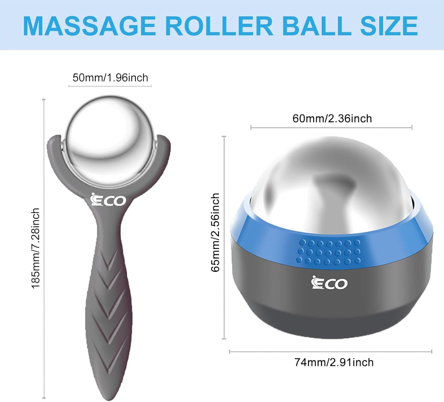 iECO Cryosphere Cold Massage Roller Ball – Ice Cold and Hot for Deep Tissue and Sore Muscle Relief of Stiffness and Stress, Body, Neck, Back, Foot, Plantar Fasciitis, Gifts for Him