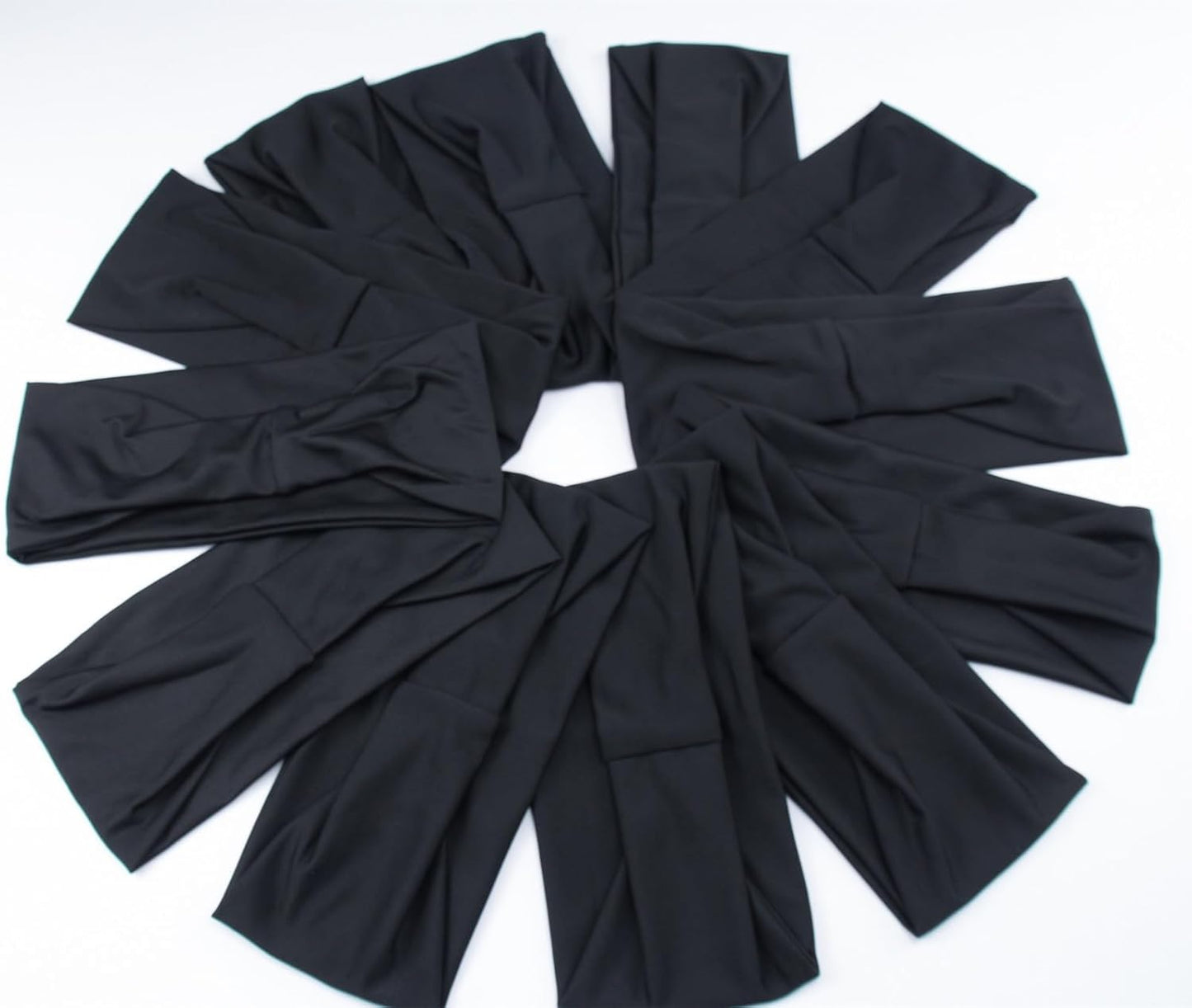 Black 4 inches Wide Headbands for Women, Non Slip Workout Yoga Running Hair Bands Head Wrap Sweat Bands, Pack of 12