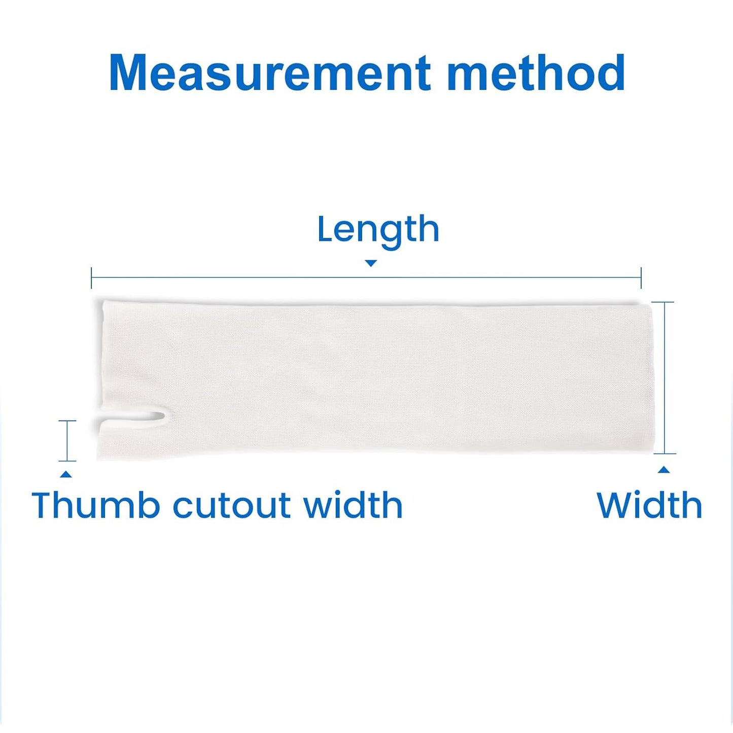 Hand Socks for Splint (Pack of 10), Stockinette Tubing, Thin Breathable Surgical Sleeves for Arm, Wrist and Thumb Sleeve Under Brace, Cast Wrap Liner for Men & Women, Fit Left & Right Hands (White, L)