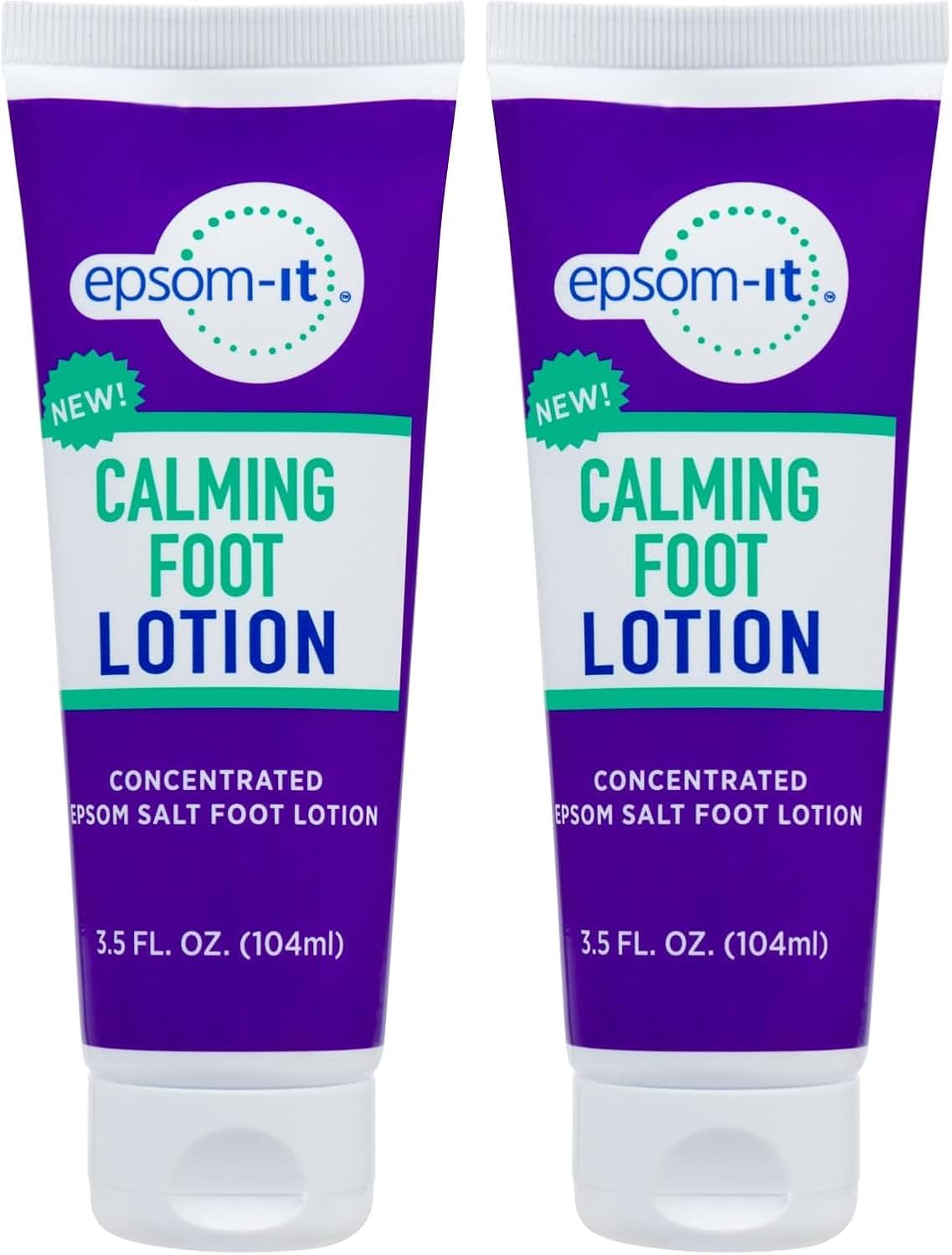 EPSOM-IT Calming Foot Lotion - Topical Magnesium Cream for Sore Feet & Ankles, Epsom Salt Magnesium Sulfate Rub with Urea, Soften Tough Skin & Cracked Heels, Leg Cramps and Achy Feet, 3.5oz