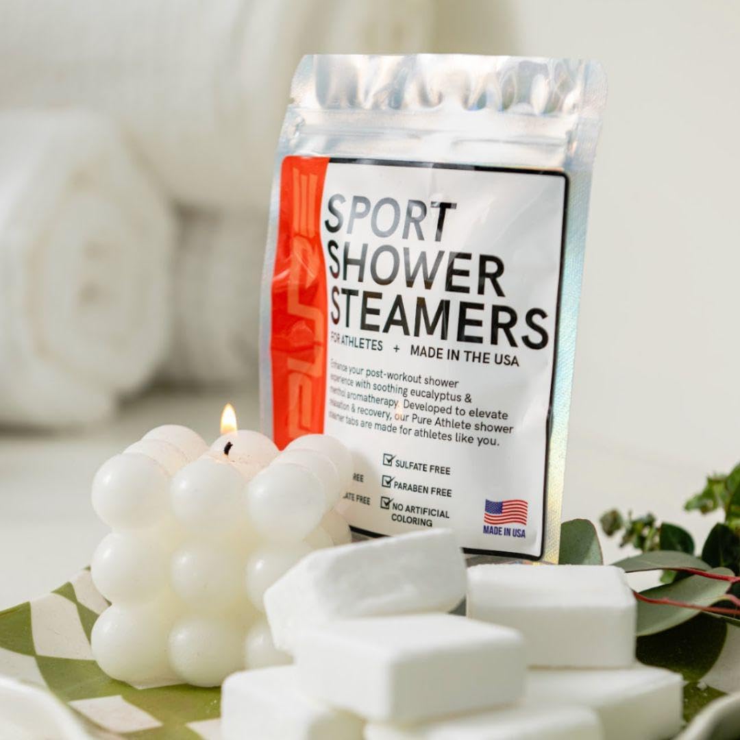 Sport Shower Steamers - Made in USA with Natural Lemon Essential Oil, Aromatherapy, Stress and Sinus Relief, Muscle Recovery for Athletes, Best Unique Birthday Gifts for Self Care Relaxation