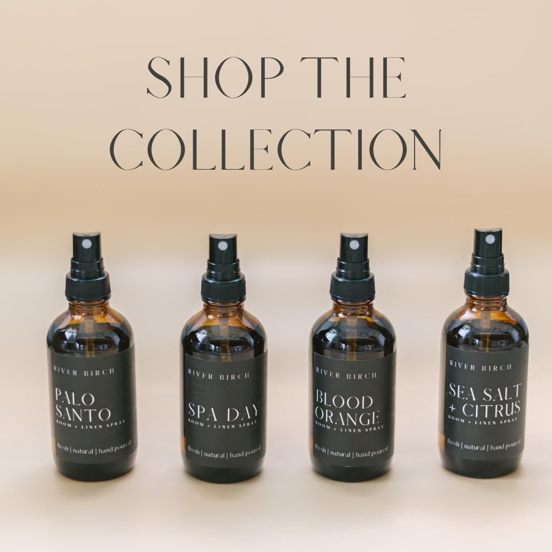 River Birch Oakmoss + Amber Scented Linen and Room Spray | Home Fragrance | 4 oz Glass Amber Bottle | Luxury Signature Scent | Handmade in Texas