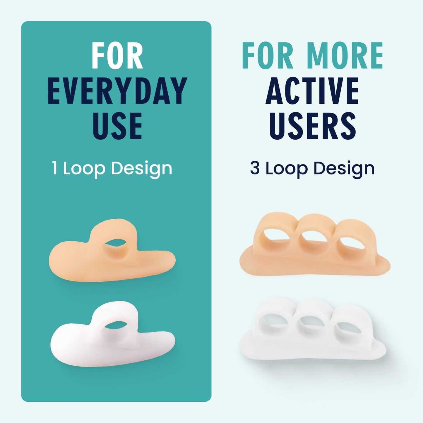 Dr. Frederick's Original Hammer Toe Gels - 2 Pairs - All-Day Relief for Crooked & Overlapping Toes - Soft Cushioning - Symptomatic Support for Toe Alignment - Beige - 1 Loop Design