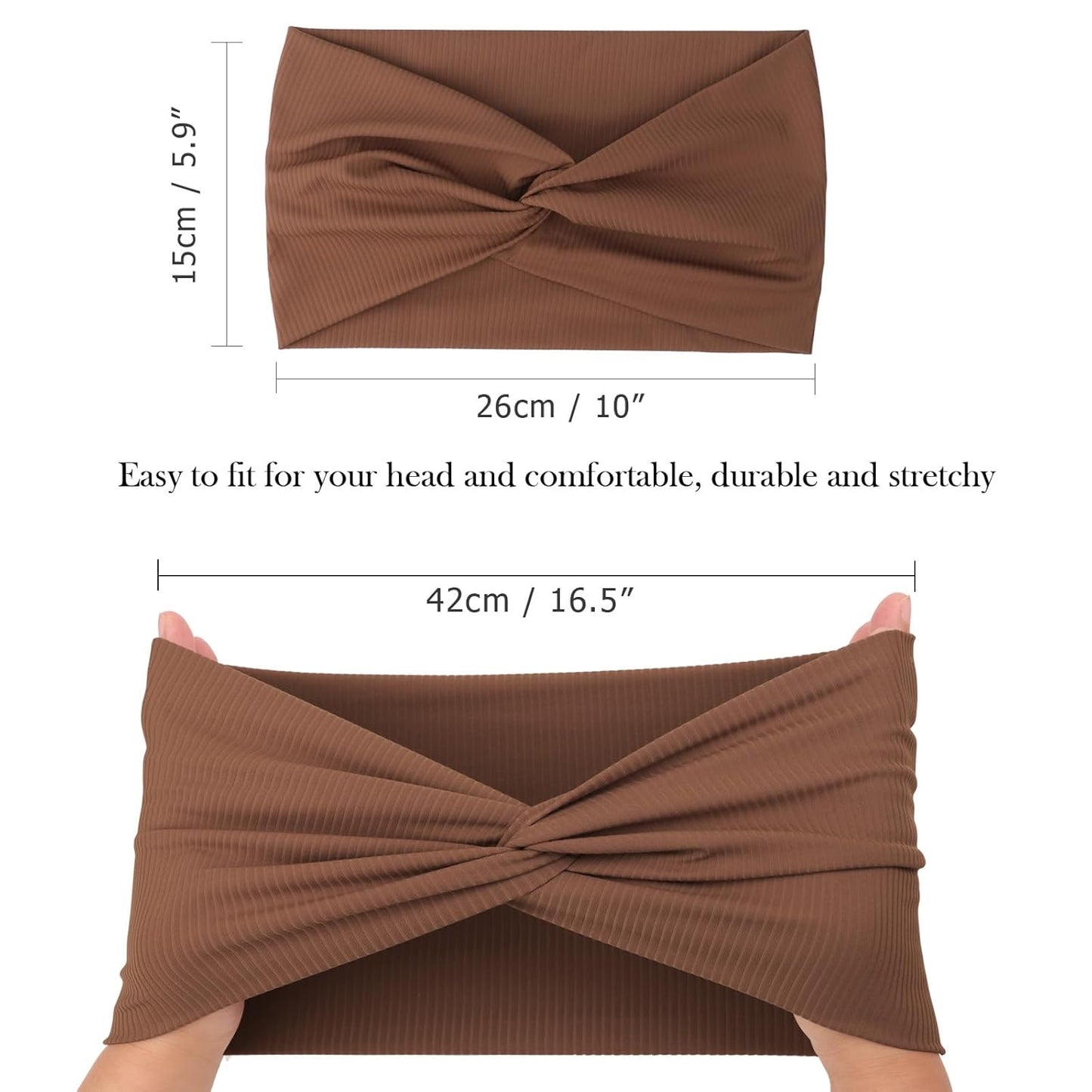 DRESHOW 4 Pack Turban Headbands for Women Wide Vintage Head Wraps Knotted Cute Hair Band Accessories