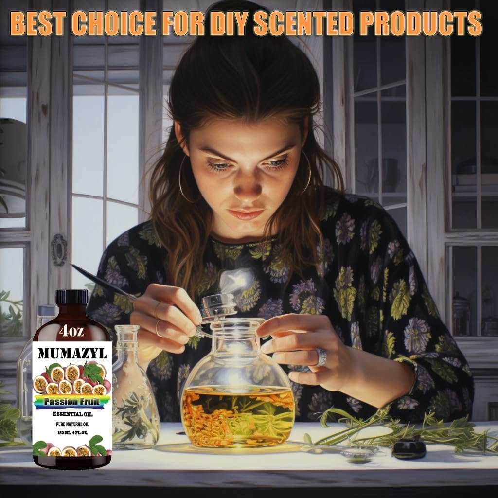 Passion Fruit Essential Oil, Passion Fruit Oil 4 Fl Oz 120ML for Diffuser Humidifier Yoga Cleaning DIY Candle Soap Making Essential Oils