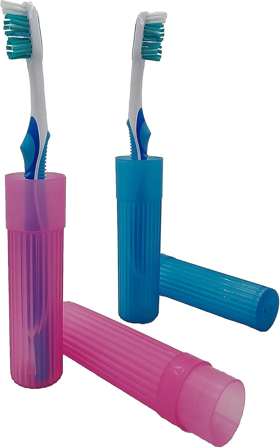 Toothbrush Holder (Blue & Pink) - Made in The USA. W/Ventilation Holes.