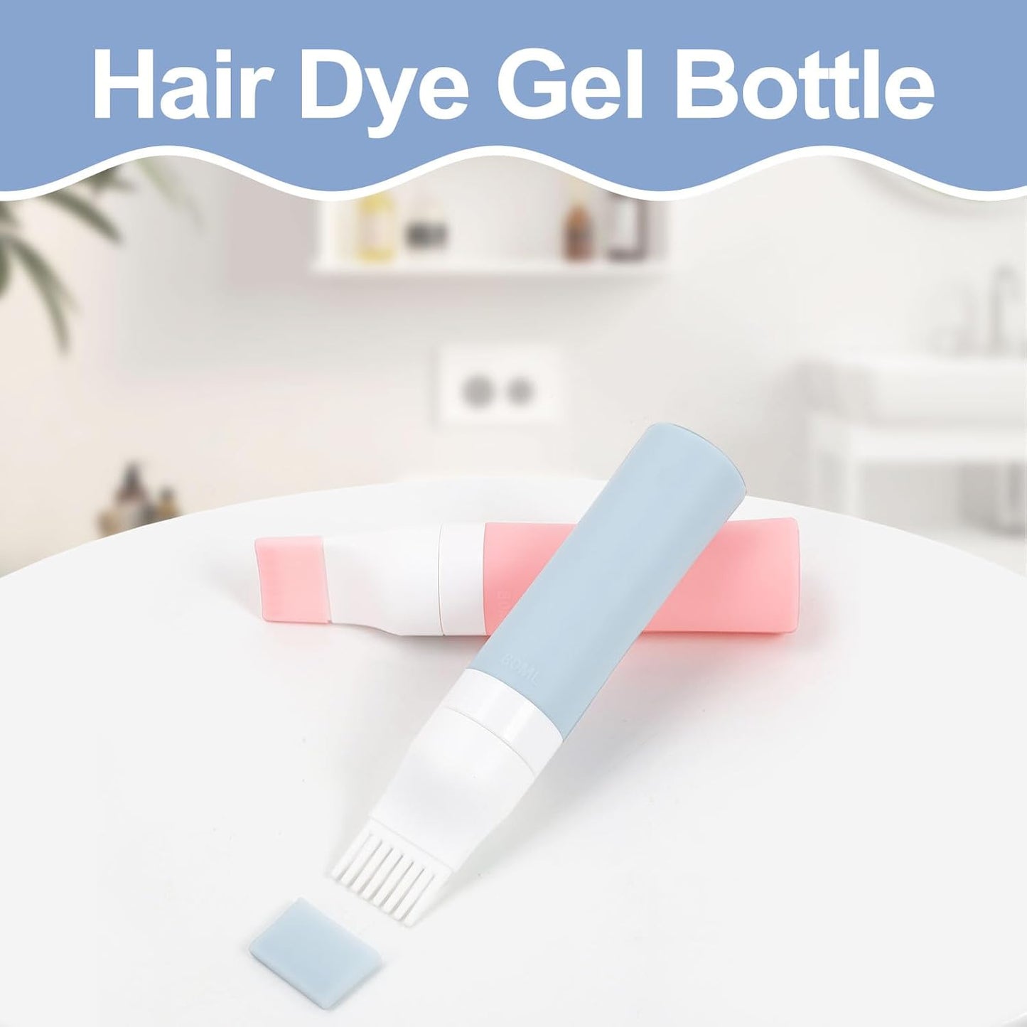 2 Packs Silicone Hair Oil Applicator, 2.7 Ounce Root Comb Applicator Bottle for Hair Dye, Hair Dye Comb Brush, Scalp Oil Applicator Bottle