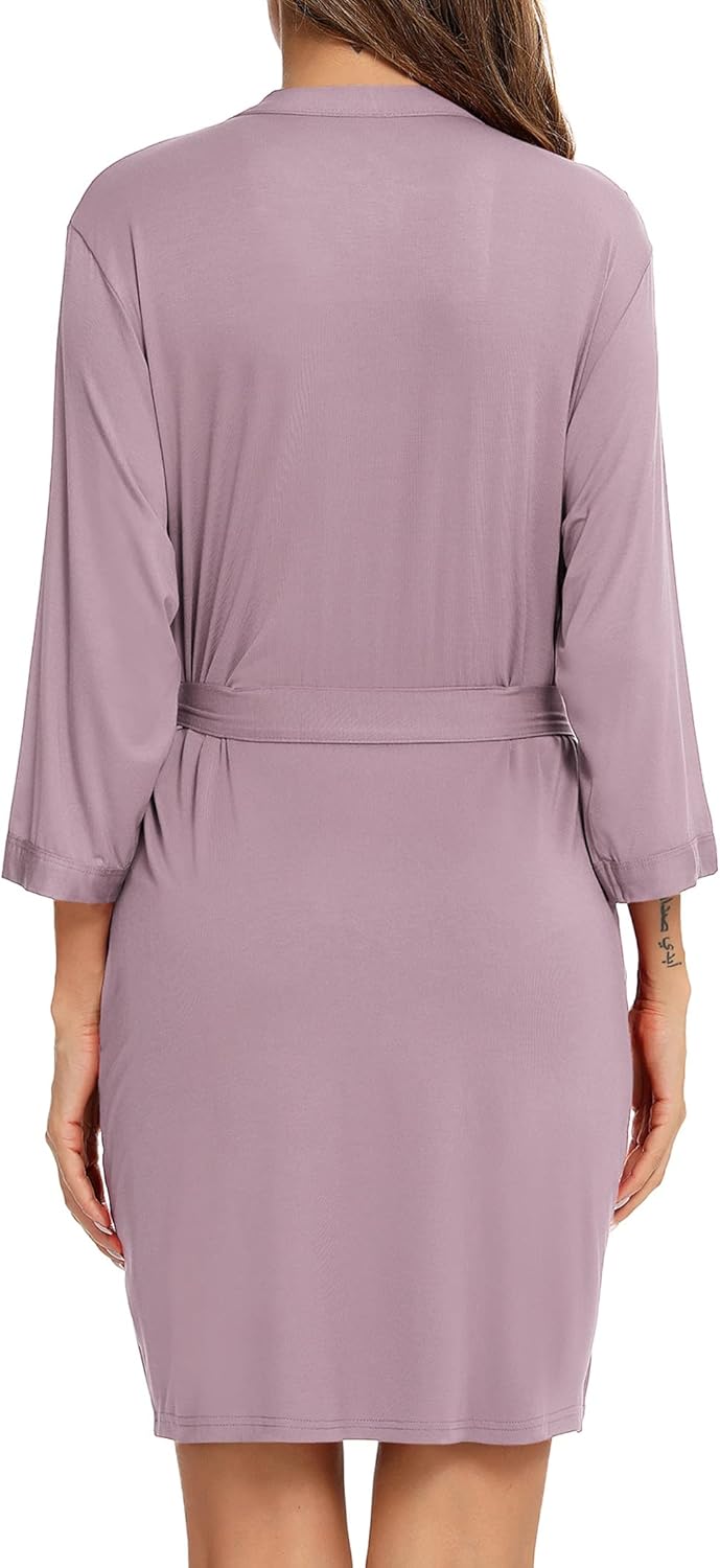 Samring Women's Lightweight Robe Soft Kimono Robes Short Bathrobe for Women Sleepwear