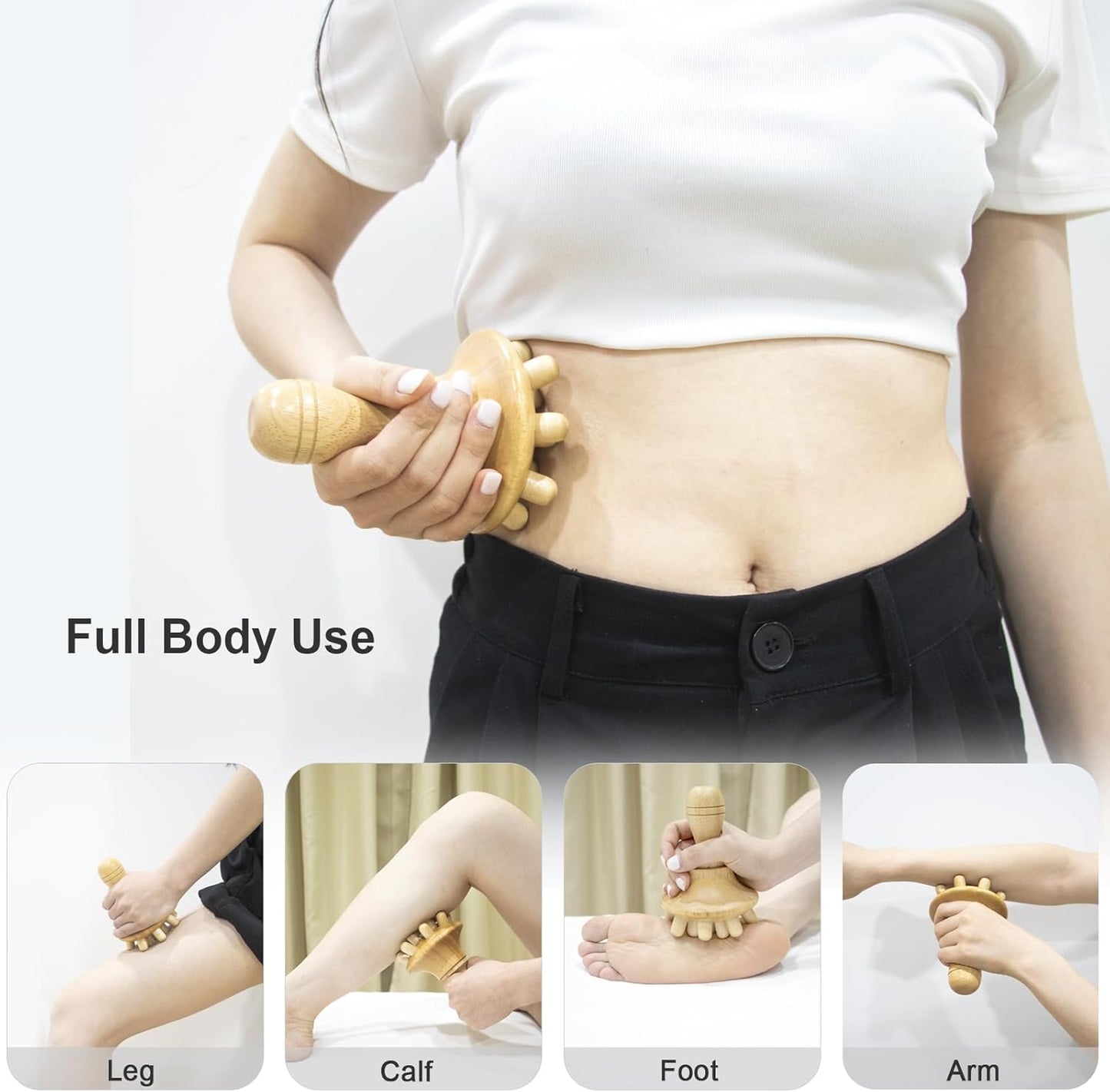 Wood Therapy Massage Tool Wooden Lymphatic Drainage Massager One-Handed Body Sculpting Tools,Physical Therapy Tools, Muscle Scraping Tool,Gua Sha Wood Therapy Tool-5.5 * 4.3 inches