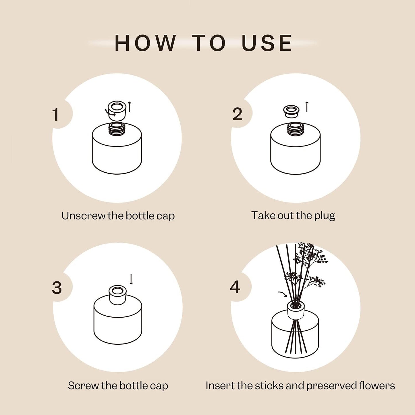 Cocorrína Premium Reed Diffuser Set with Preserved Baby's Breath & Cotton Stick Lavender Thyme | 6.7oz Scent Fragrance Lavender Oil Diffuser for Bedroom Bathroom Home Décor