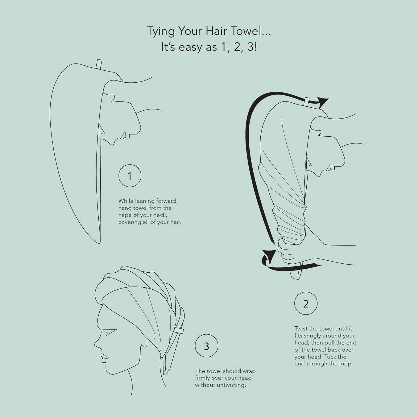 TexereSilk Women's Towel Wrap - Rayon Cotton Blend Spa Wrap Set (Large/X-Large, Lavender Fog)