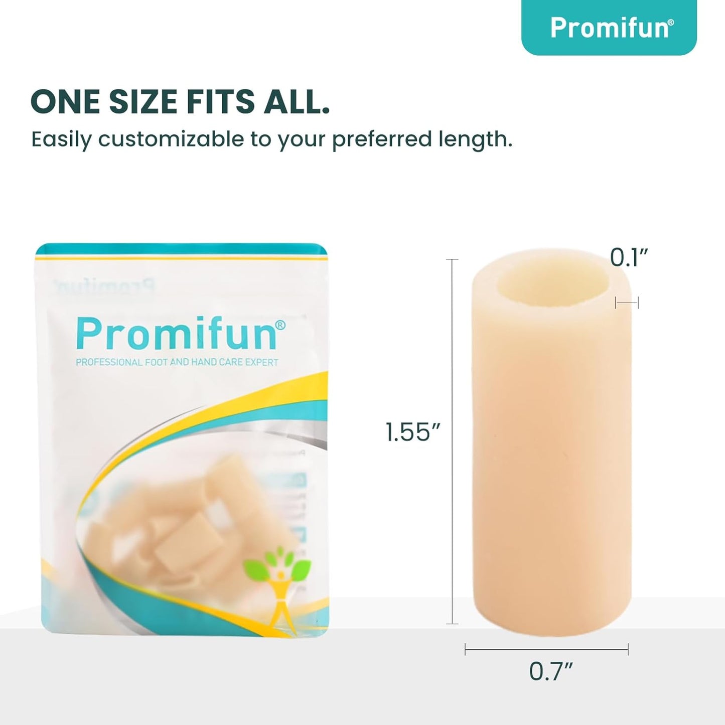 Silicone Toe Protectors – 12 Pack Silicone Toe Sleeve for Hammer Toes, Corns, Calluses, Blisters – Soft Gel Toe Tube Pads for Pain Relief(Beige)