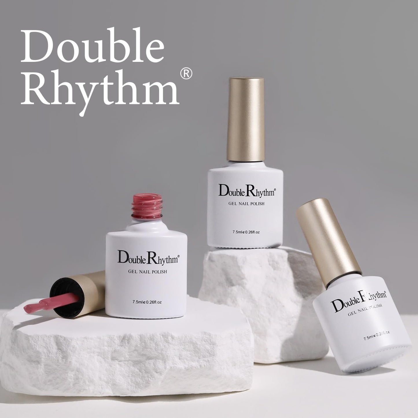 Double Rhythm Gel Nail Polish Set of 6 Colors Baby Light Pastel Milky Nail Polish Starter Kit Art DIY Salon Home (Jelly Sheer White Lilac Blue Pink Yellow Green,Kit 1)