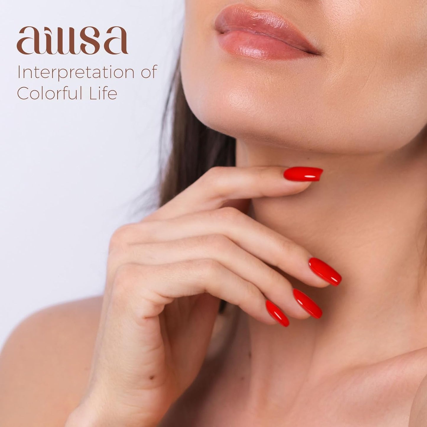 AILLSA Red Gel Nail Polish Hot Lady Gel Polish Apple Candy Color Jelly Gel Polish Long Lasting Soak Off U V Nude Gel Nail Manicure Salon at Home Holiday Gifts for Women 0.5 Fl Oz/GB11